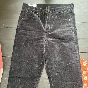 GAP Vintage Slim High Rise black velvet Pants